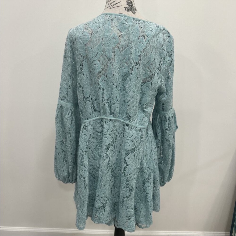 Free People Ruby Lace Mini Dress in sea blue - Picture 5 of 9